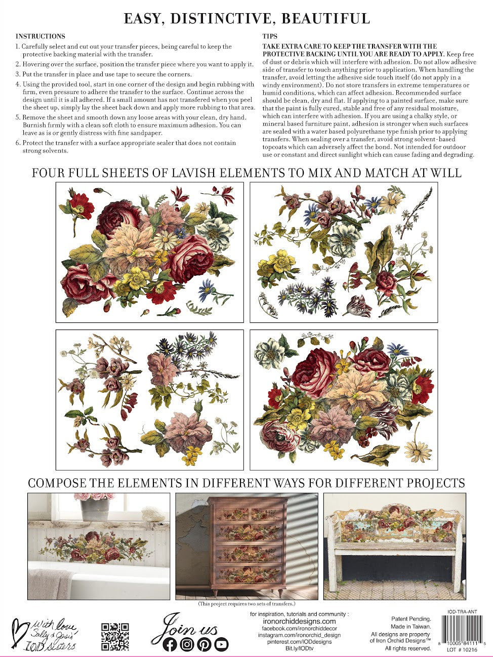 IOD Transfer Floral Anthology 12x16